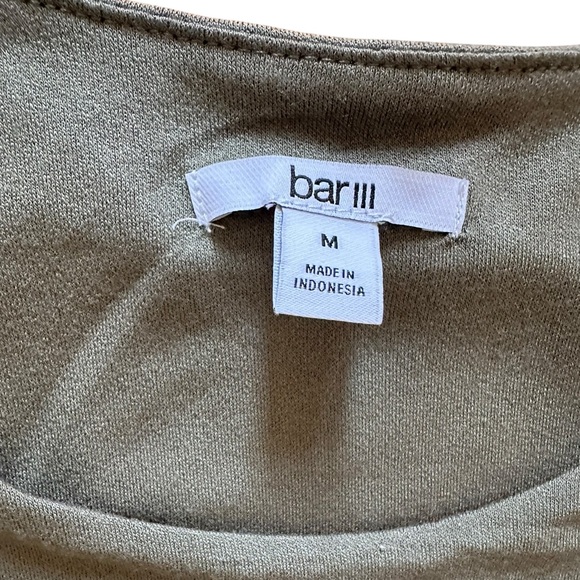 BAR III  Women’s Medium Olive Green ruched bodycon Midi Dress - Picture 6 of 11